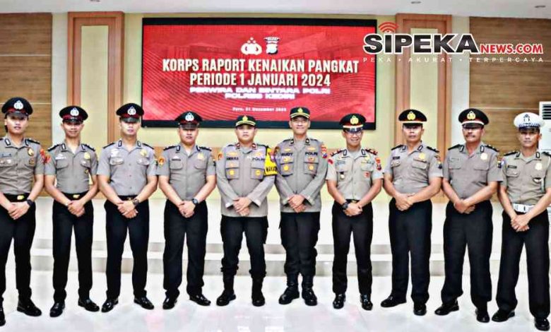 Gelar Upacara Korps Raport, 89 Personel Polres Kediri Naik Pangkat