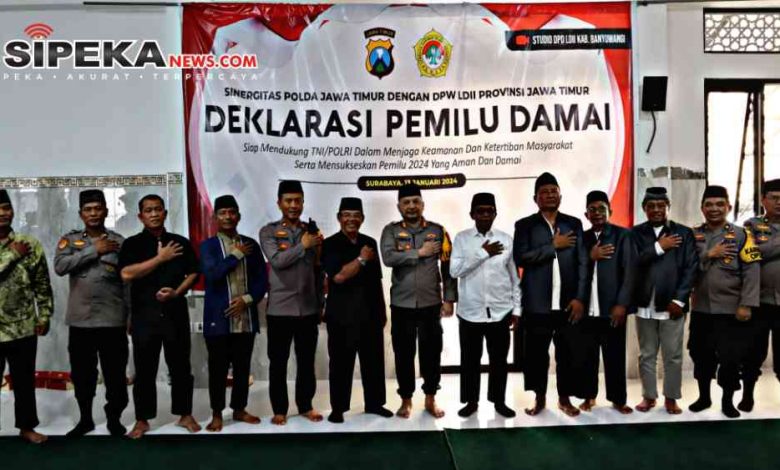 Hadiri Deklarasi Pemilu Damai, Kapolres Kediri Kota Berpesan Masyarakat Ikut Jaga Kamtibmas