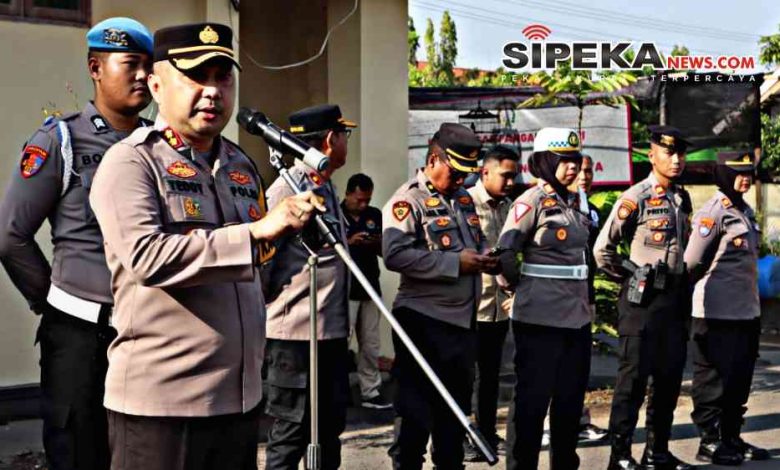 Kapolres Kediri Kota Pimpin Apel Pagi di Polsek Kota