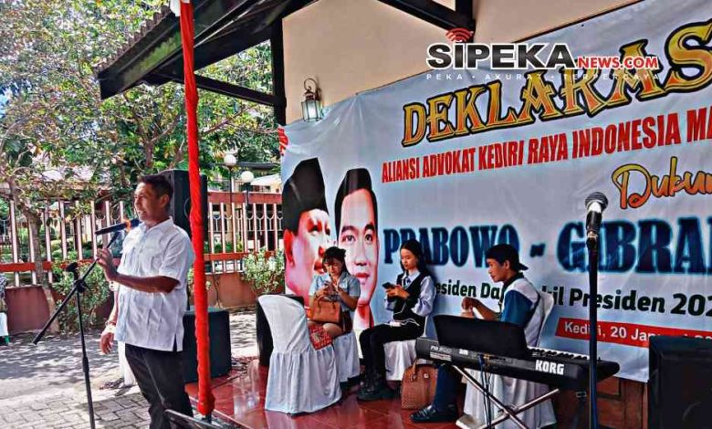 Aliansi Advokat Kediri Raya Deklarasi Dukung Prabowo Gibran Menang Satu Putaran