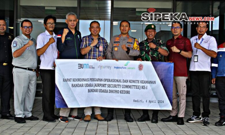 Kapolres Kediri Kota dan GM PT Angkasa Pura Memimpin Rakor Komite Keamanan Bandara Dhoho Kediri