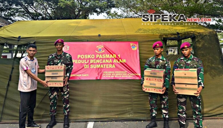 Pasmar 1 Dirikan Posko Kemanusiaan untuk Bencana Alam di Sumatera
